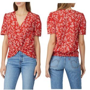 HEARTLOOM  Anthropologie Andi Red Floral Top